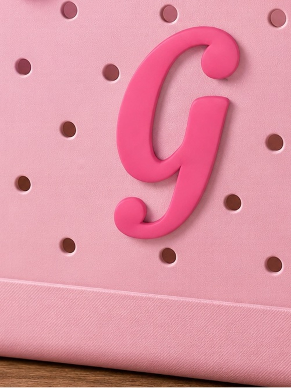 Letter G New Bogg Bag bit charm pink  script font large size